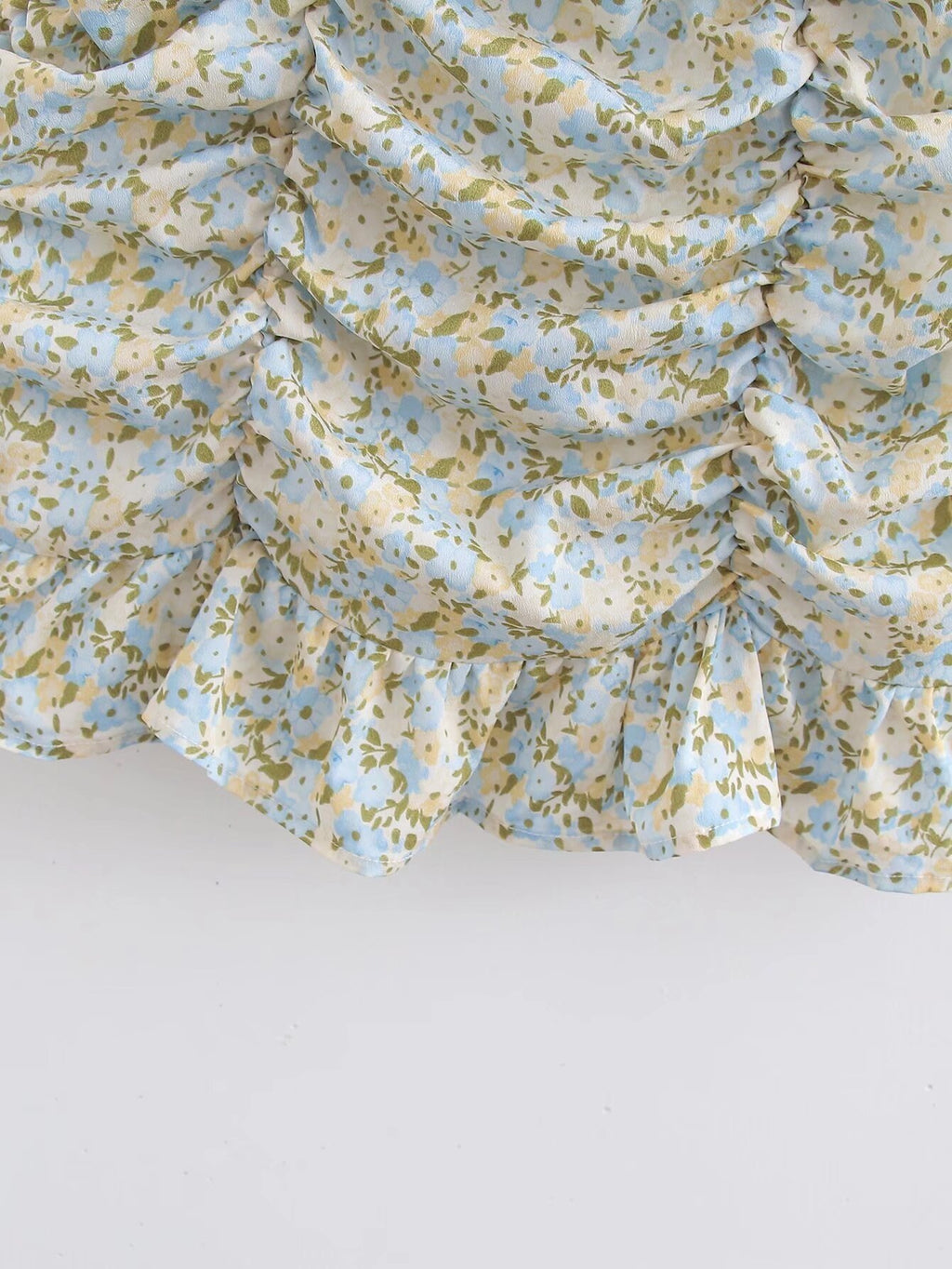 Women's Printed Pleated Strap Spring Dress