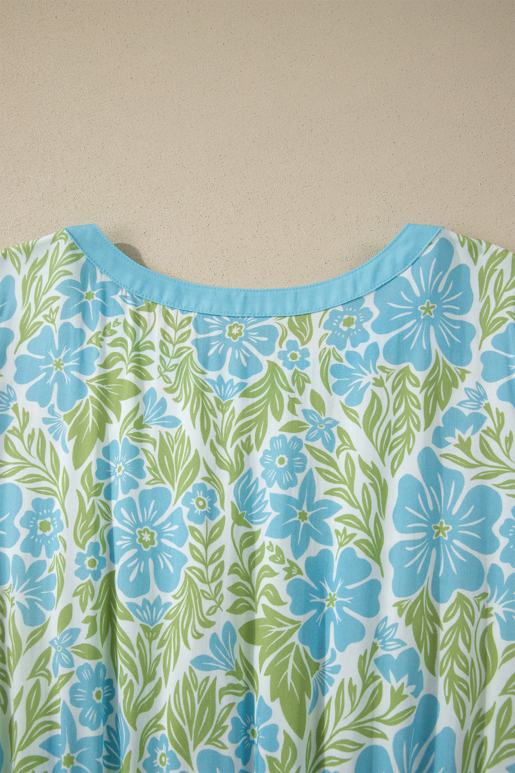 Sky Blue Floral Ruffle High-Waist Mini Dress
