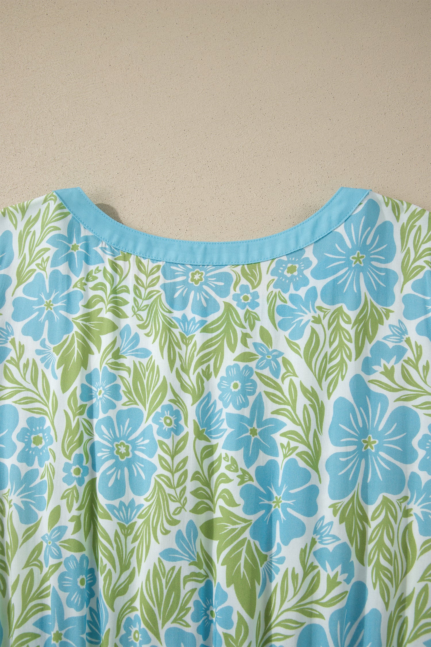 Sky Blue Floral Ruffle High-Waist Mini Dress