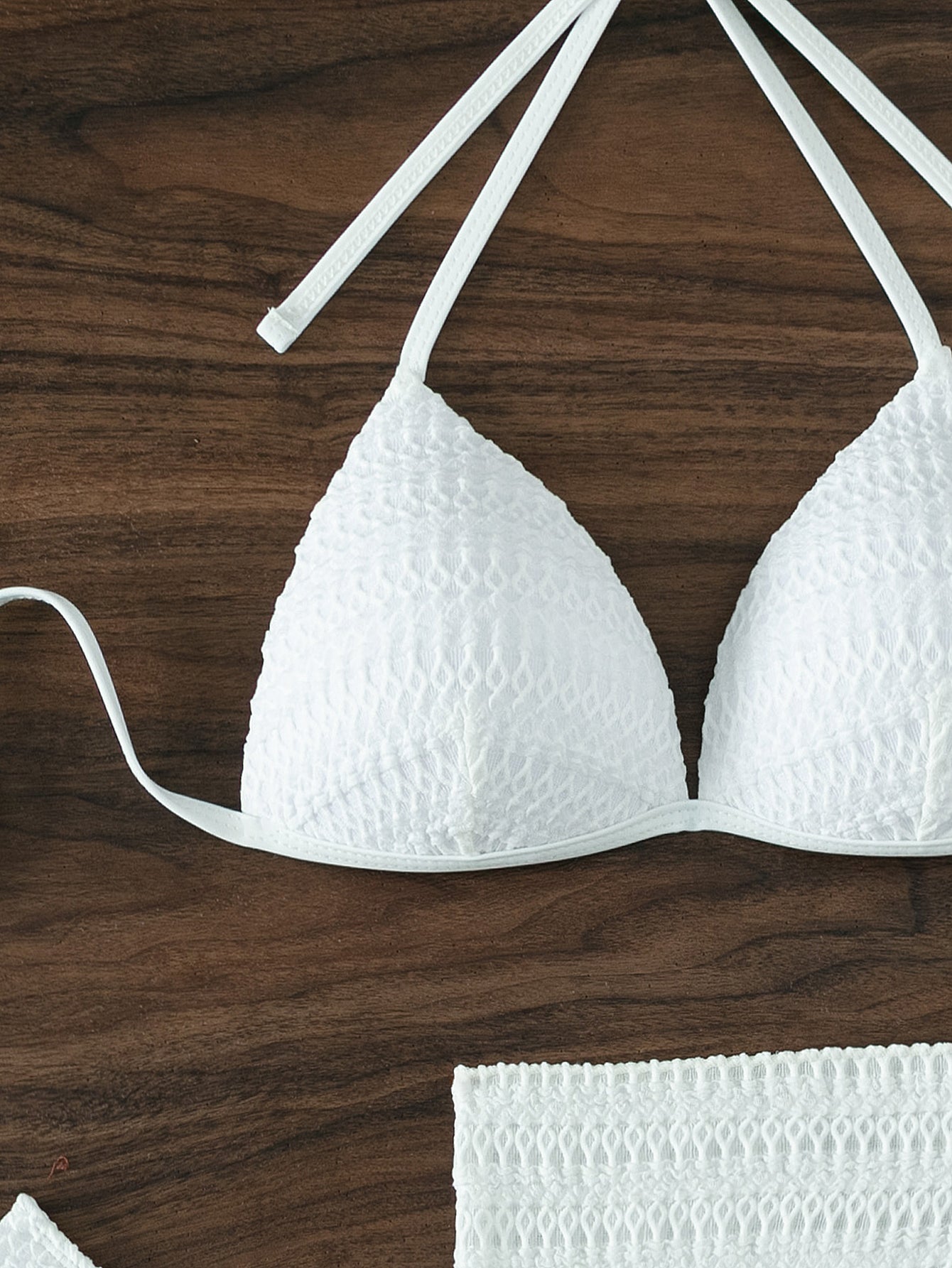 White Halter Bikini Swimwear