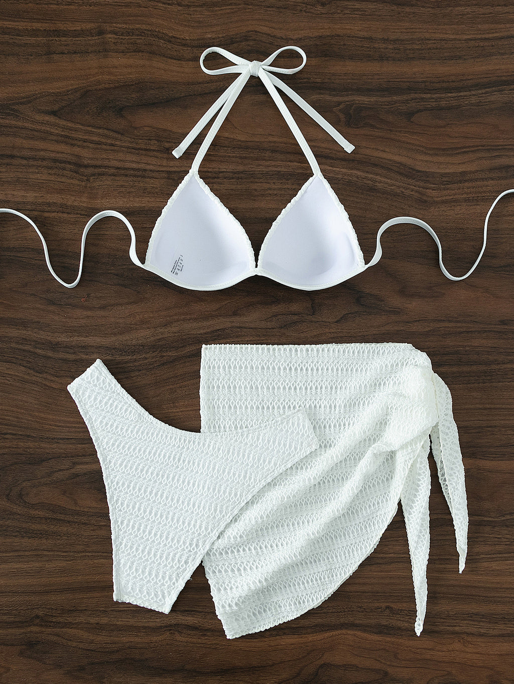 White Halter Bikini Swimwear