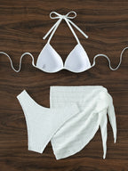 White Halter Bikini Swimwear