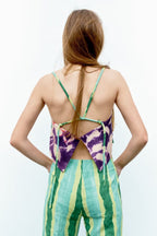 Women’s Printed Lace Backless Crop Camisole
