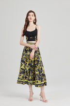 Women's 's Halter Top & High-Waisted Skirt Set