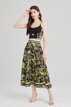 Women's 's Halter Top & High-Waisted Skirt Set