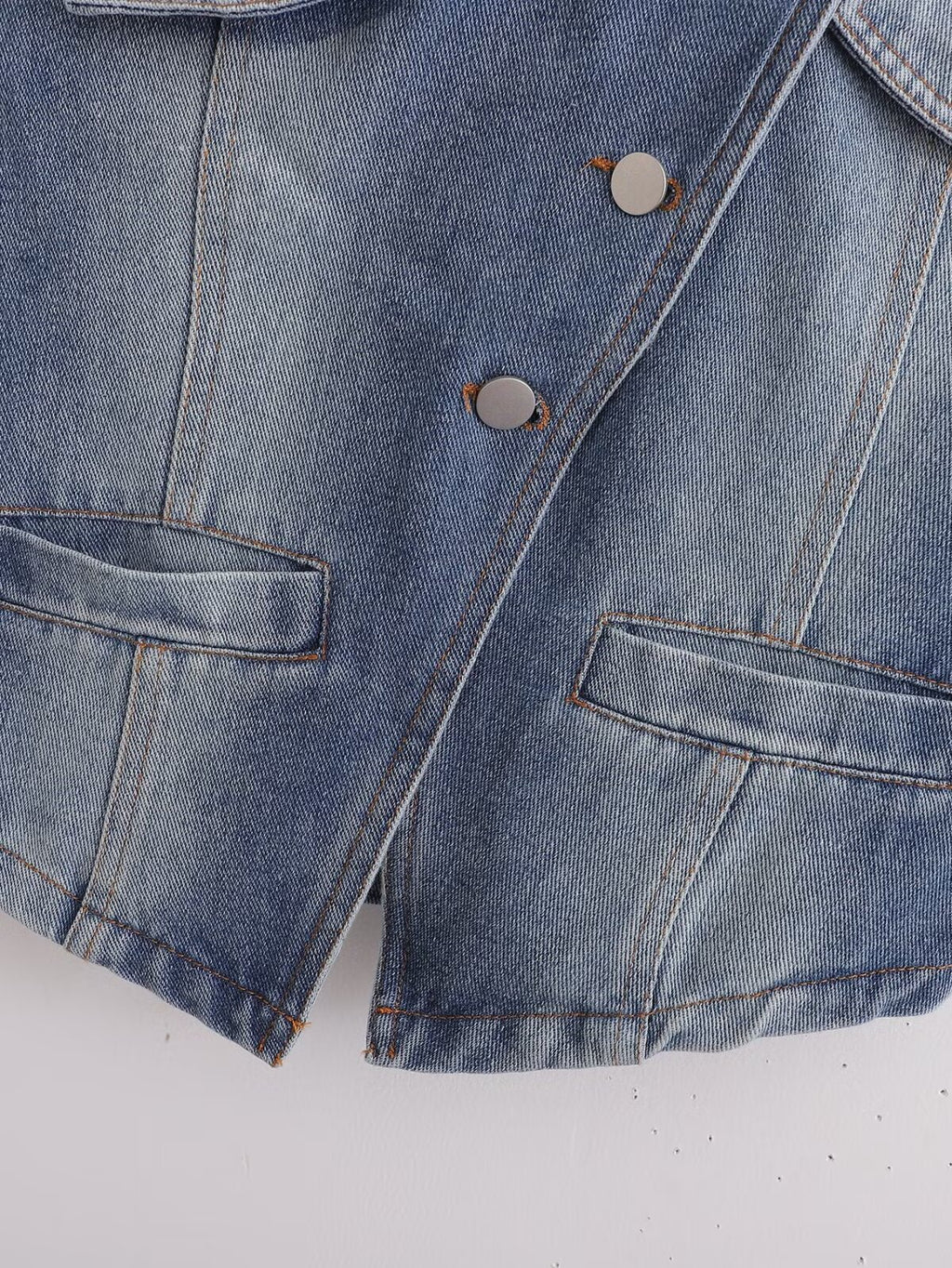 Women's Washed Denim Backless Halter Top
