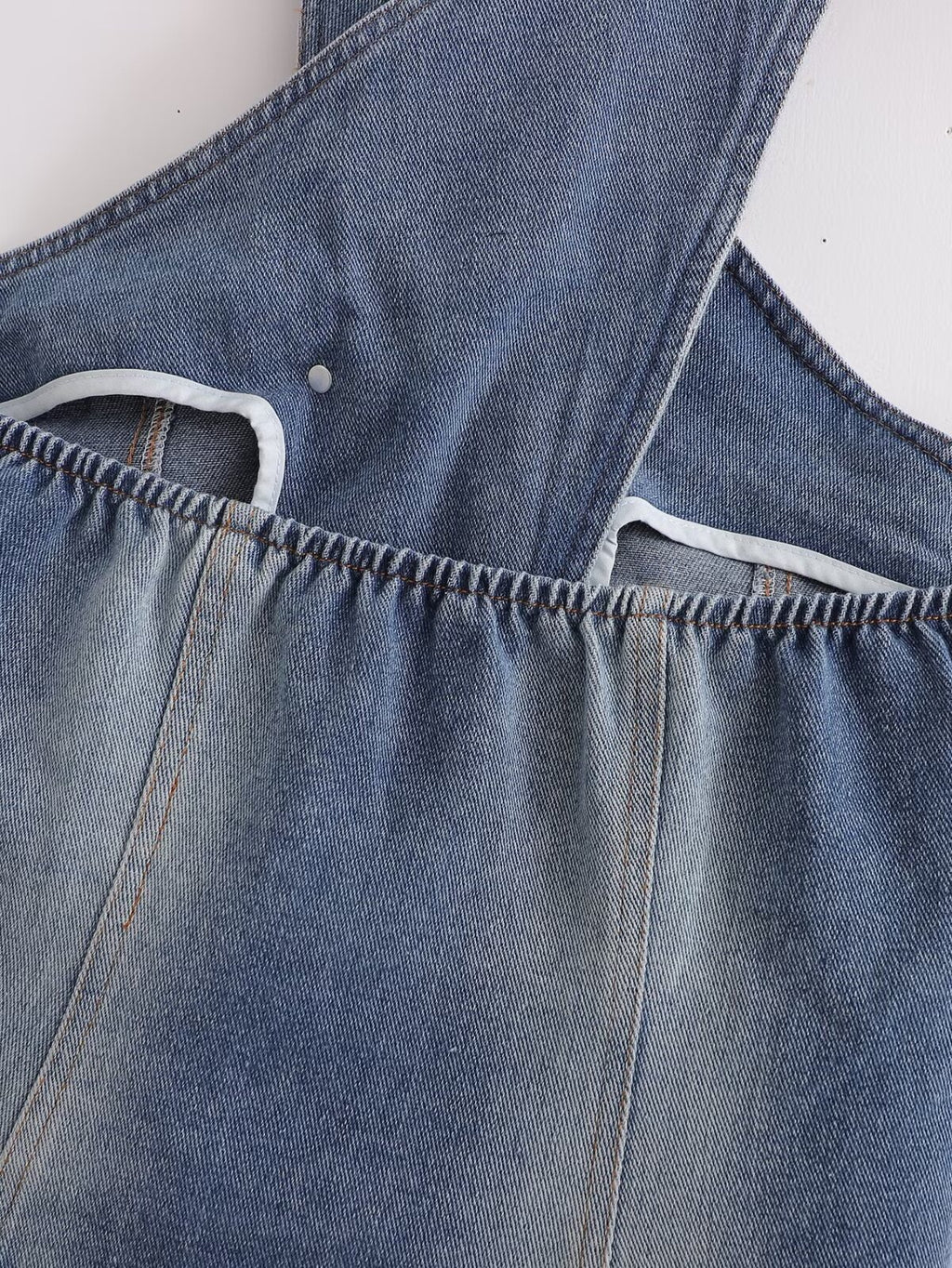 Women's Washed Denim Backless Halter Top