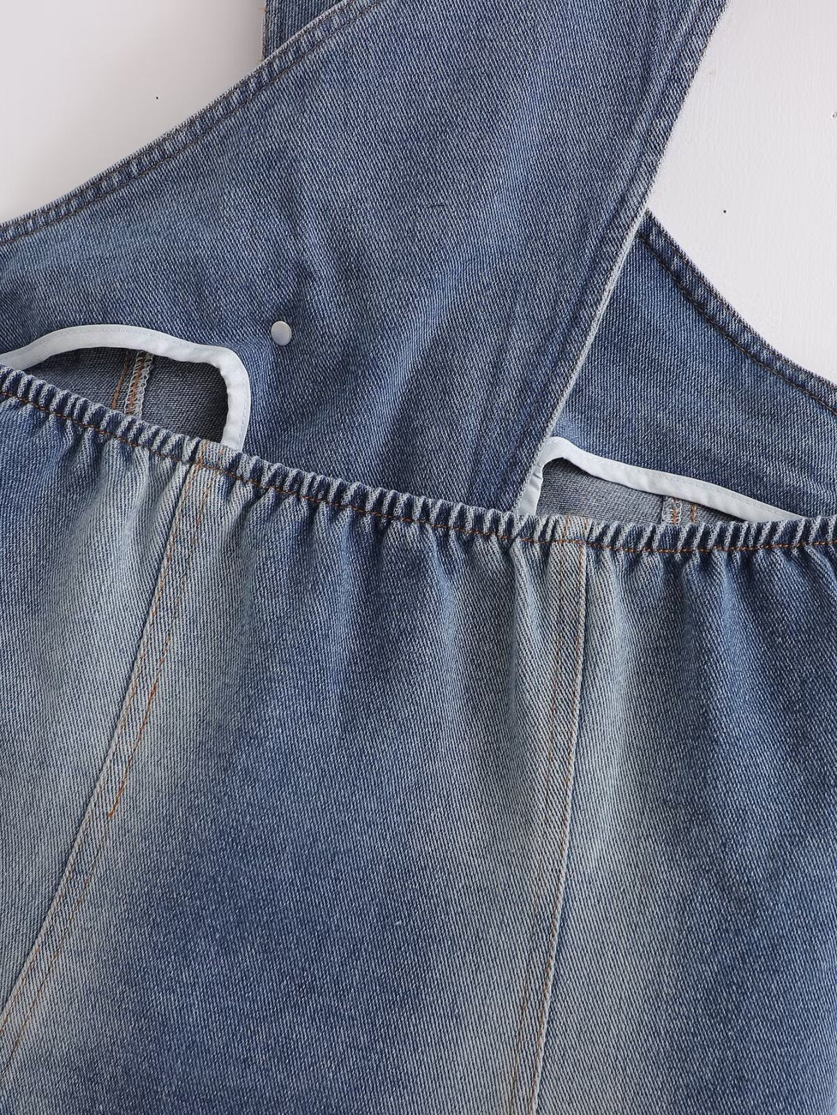 Women's Washed Denim Backless Halter Top