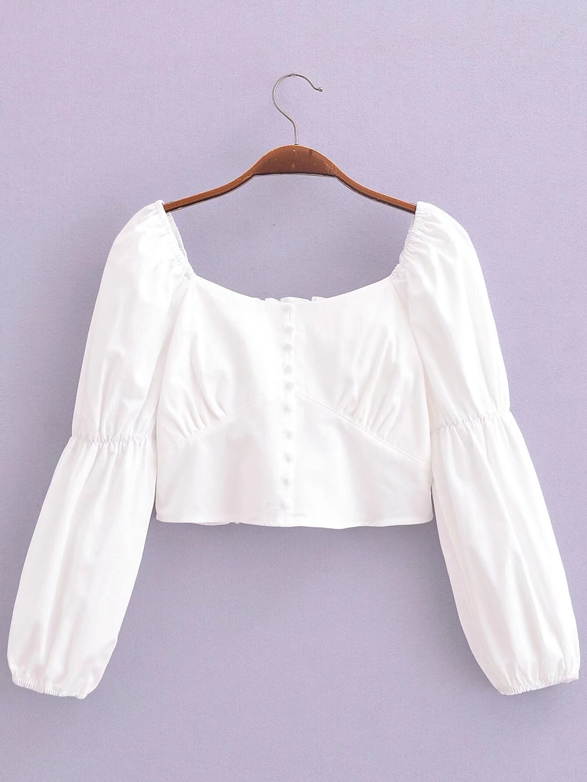 Women's Cotton Back Elastic Off Shoulder Long Sleeve Shirt