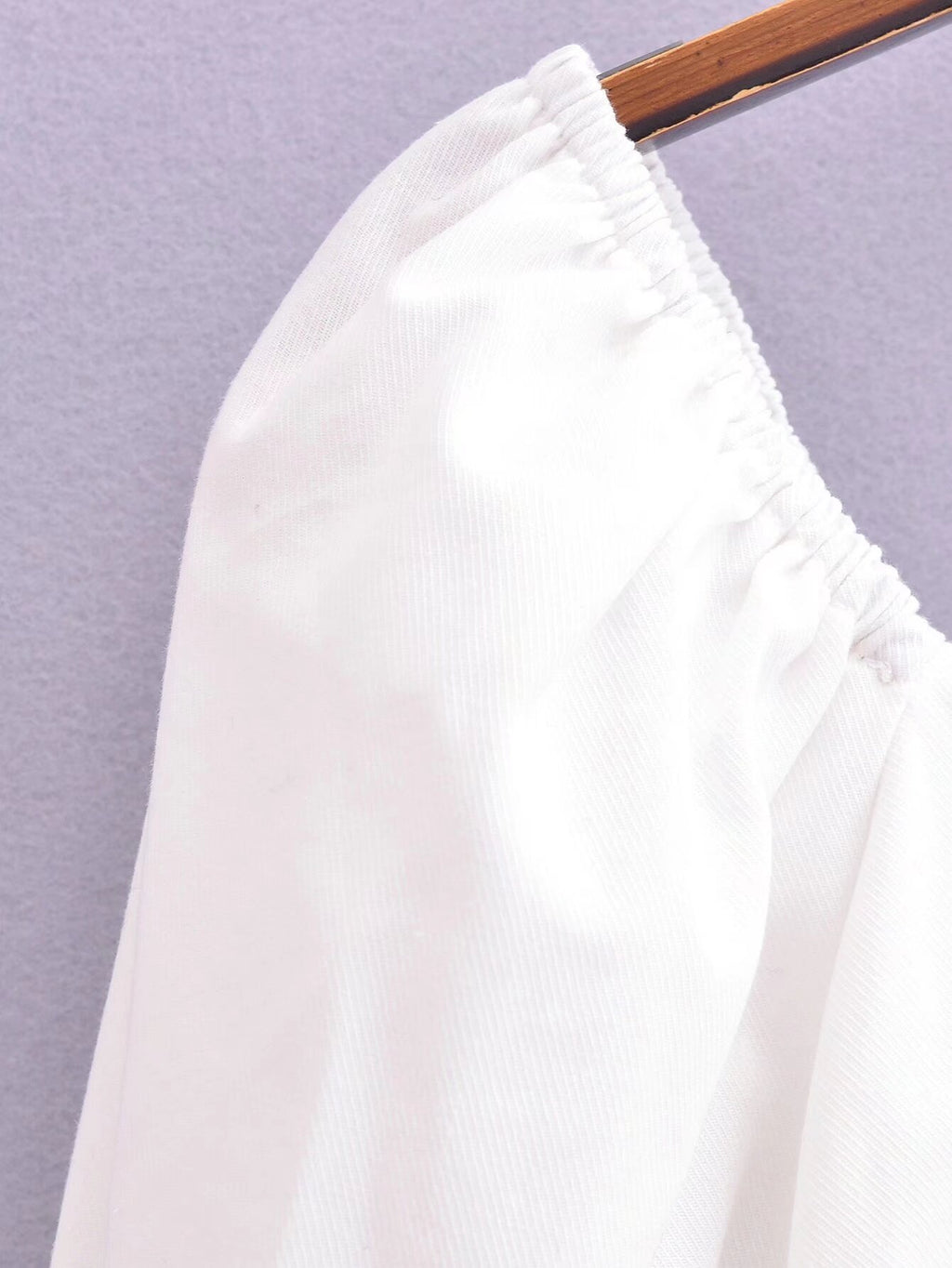 Women's Cotton Back Elastic Off Shoulder Long Sleeve Shirt
