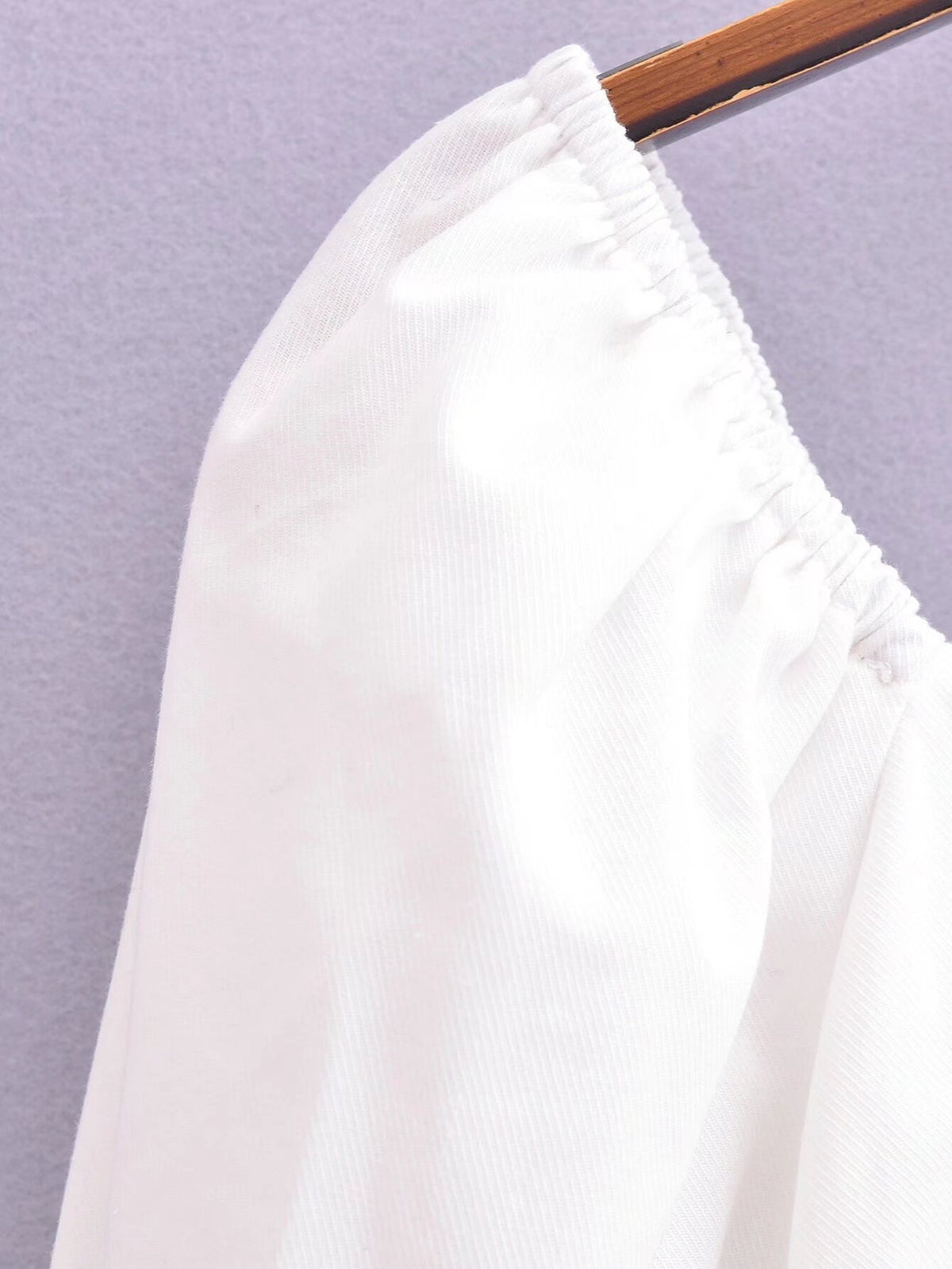Women's Cotton Back Elastic Off Shoulder Long Sleeve Shirt