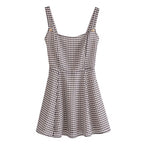Retro Plaid Spaghetti-Strap Dress