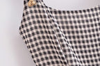 Retro Plaid Spaghetti-Strap Dress