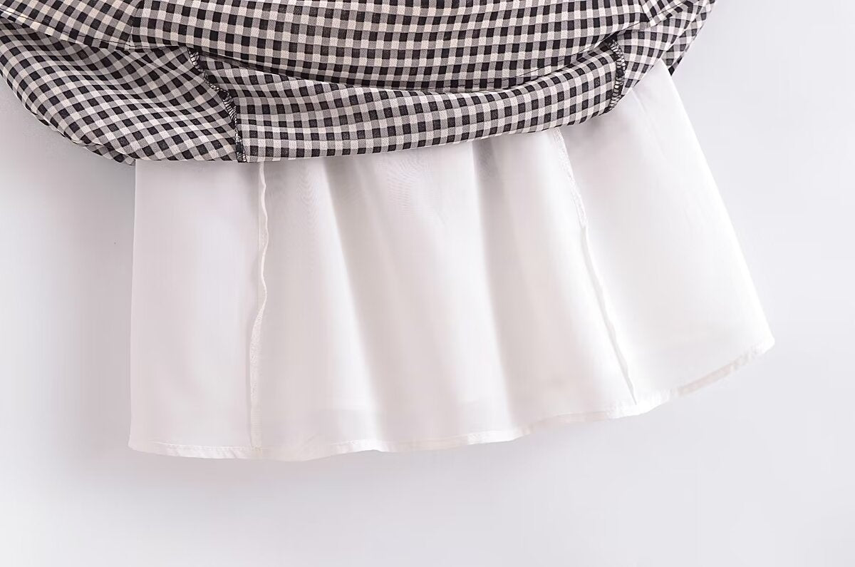Retro Plaid Spaghetti-Strap Dress