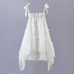 Women's Asymmetric Lace Ruffled Tiered Dress