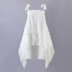 Women's Asymmetric Lace Ruffled Tiered Dress