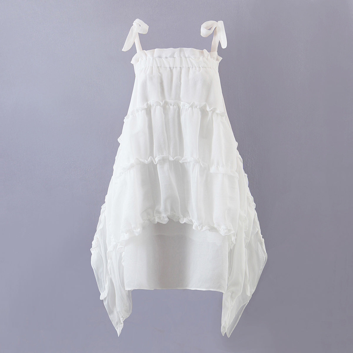 Women's Asymmetric Lace Ruffled Tiered Dress