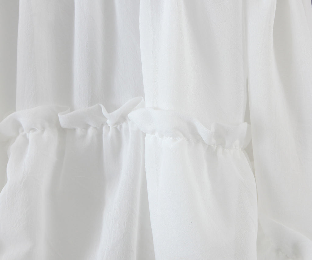 Women's Asymmetric Lace Ruffled Tiered Dress