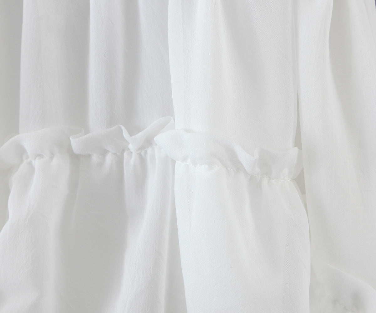 Women's Asymmetric Lace Ruffled Tiered Dress