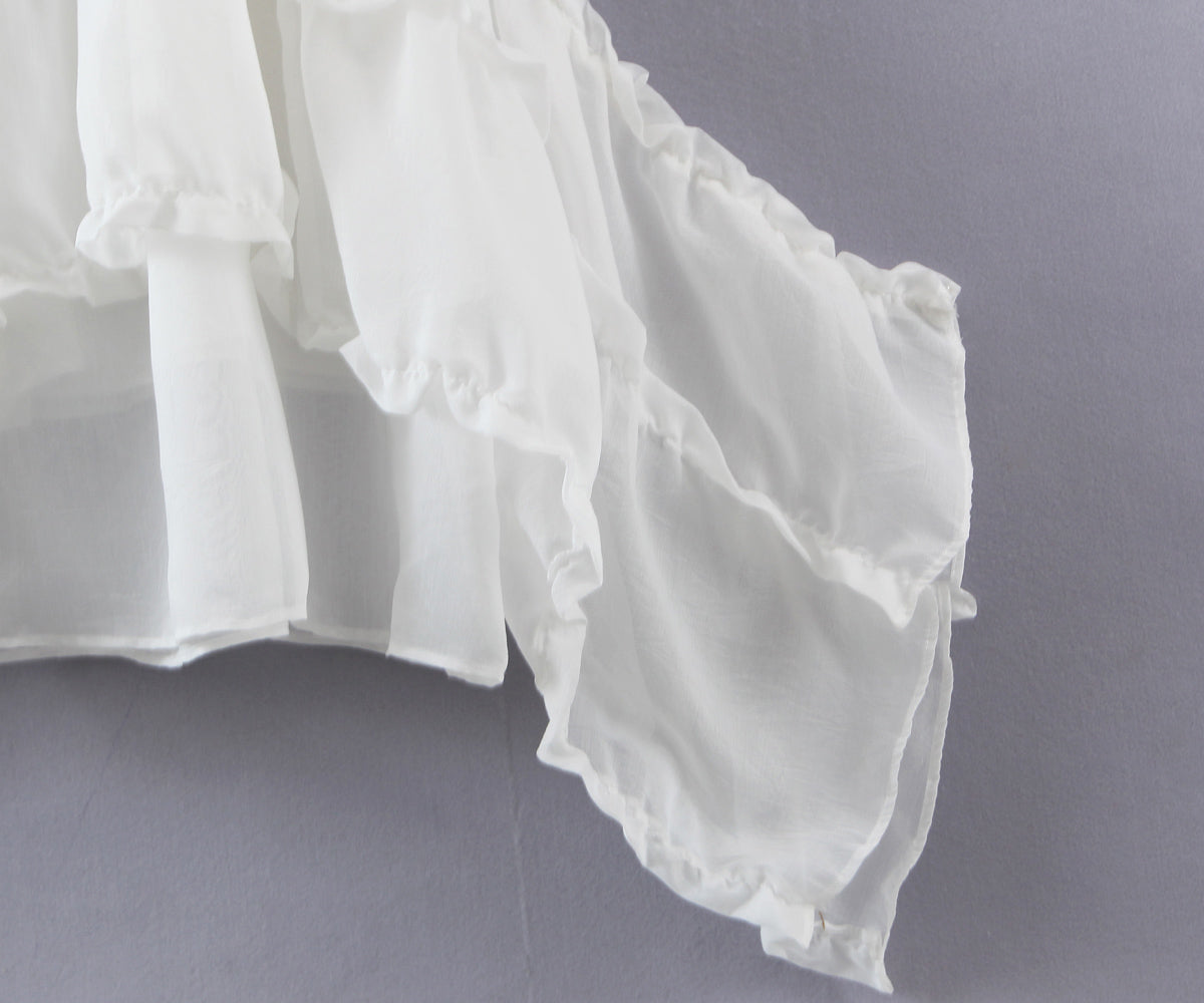 Women's Asymmetric Lace Ruffled Tiered Dress