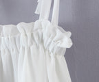 Women's Asymmetric Lace Ruffled Tiered Dress
