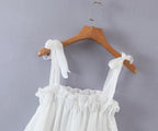 Women's Asymmetric Lace Ruffled Tiered Dress