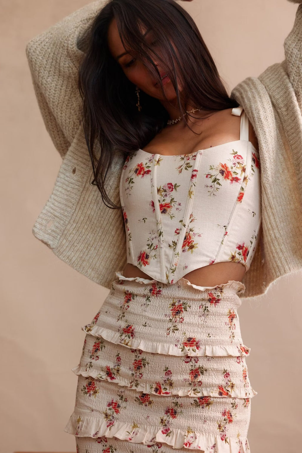 Pastoral Floral Boned Corset Top