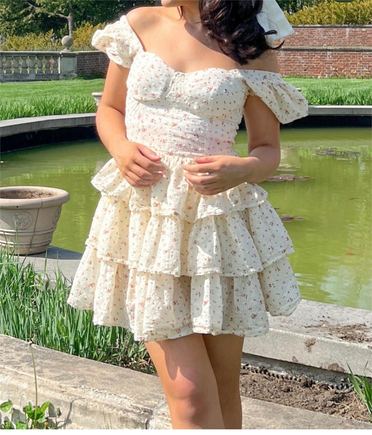Floral Off-Shoulder Puff-Sleeve Mini Dress