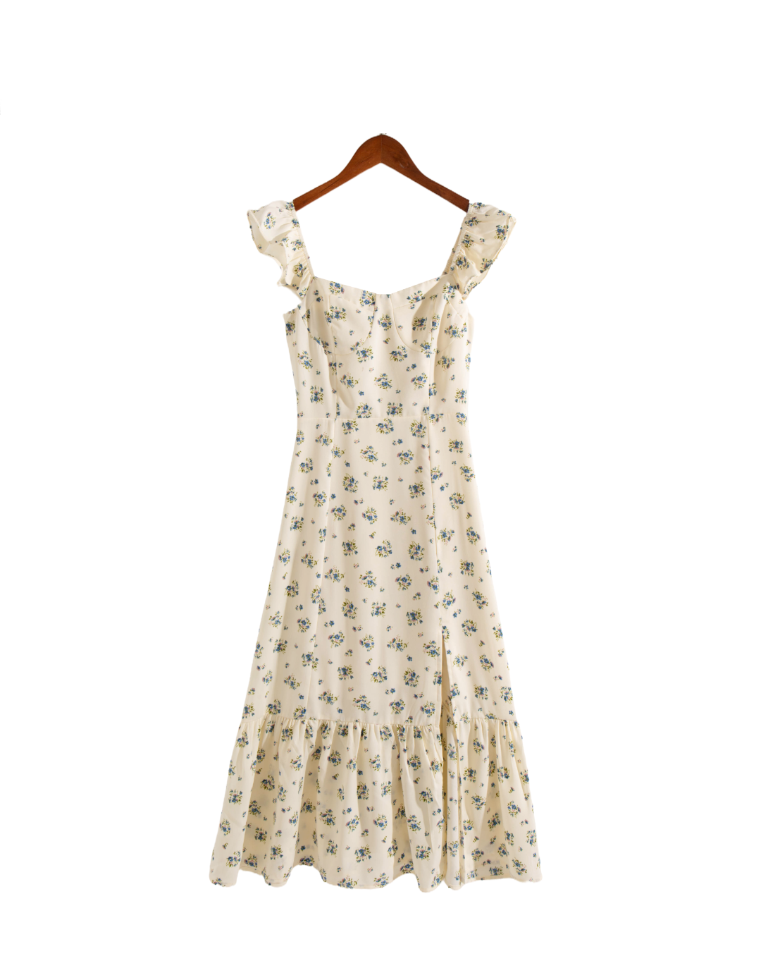 Women's Floral Smocked A-Line Midi Dress