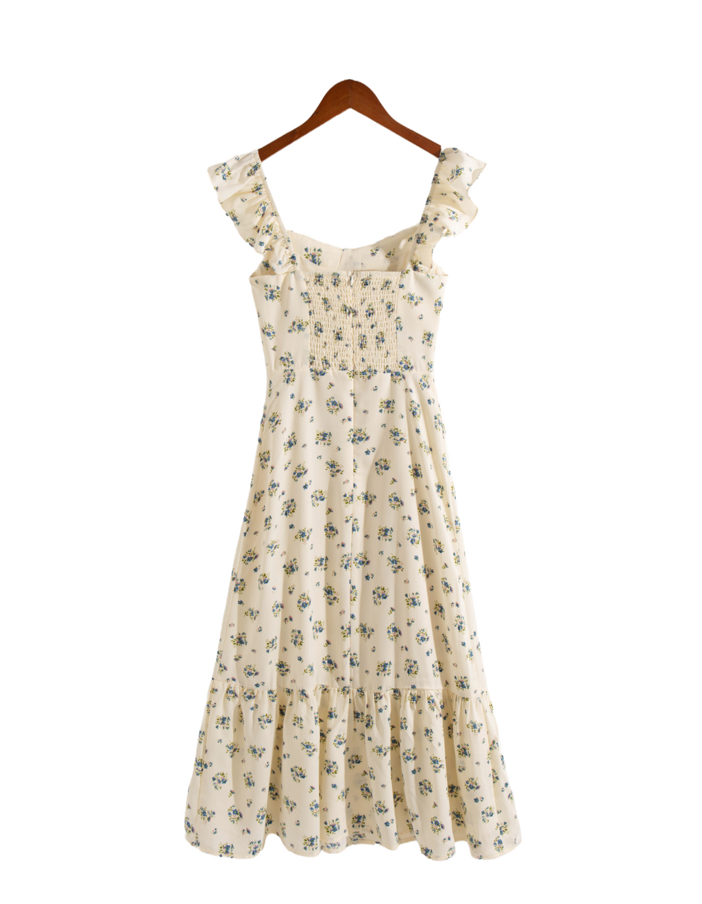 Women's Floral Smocked A-Line Midi Dress
