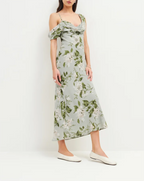 Floral Asymmetric Maxi Slip Dress