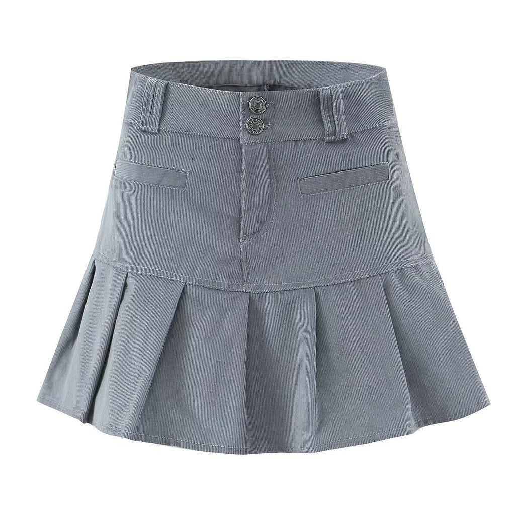 Corduroy For Summer Anti Exposure High Waist Sheath A Skirt