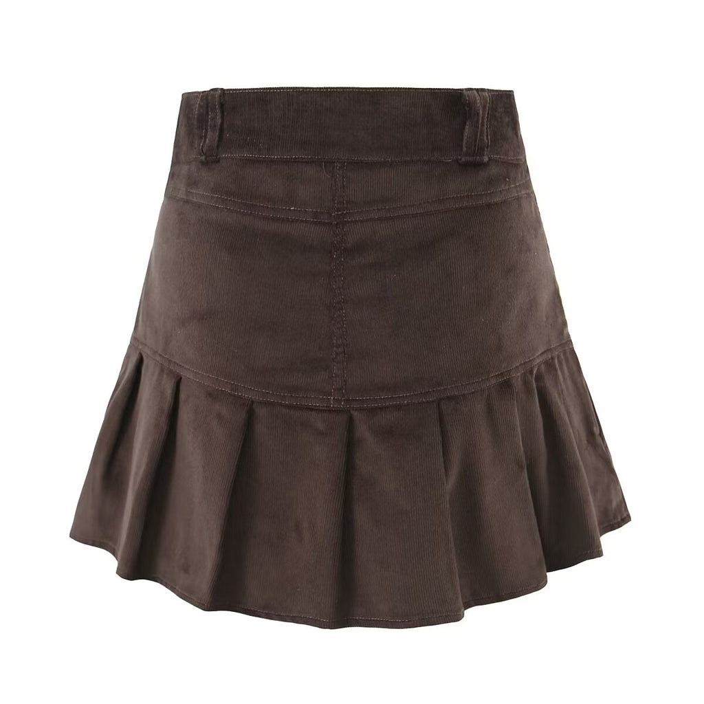 Corduroy For Summer Anti Exposure High Waist Sheath A Skirt