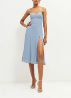 Women's V-Neck Side-Split Cami Midi Dress