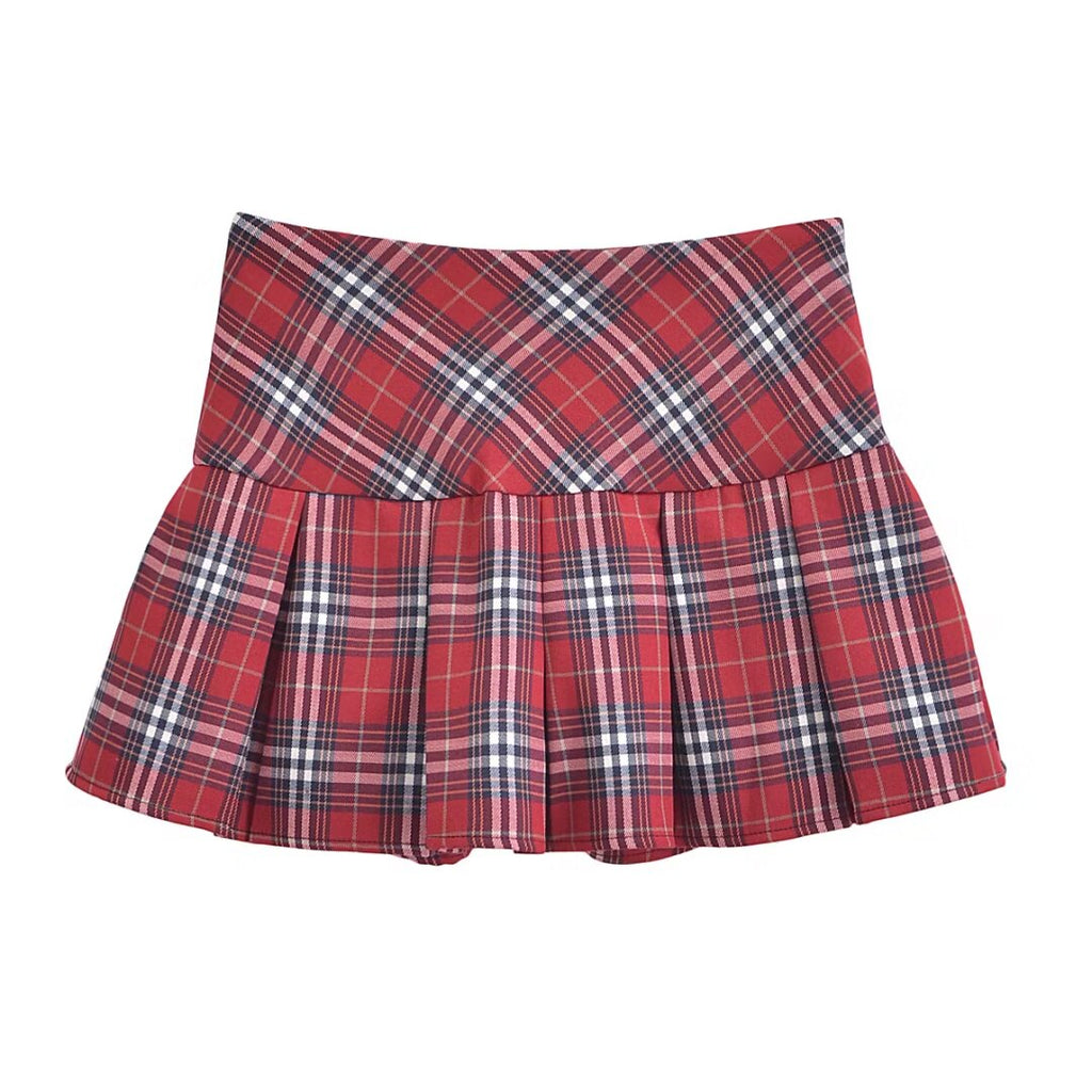 Women's Pleated French Plaid Shorts