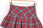 Women's Pleated French Plaid Shorts
