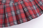 Women's Pleated French Plaid Shorts