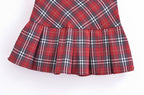Women's Pleated French Plaid Shorts