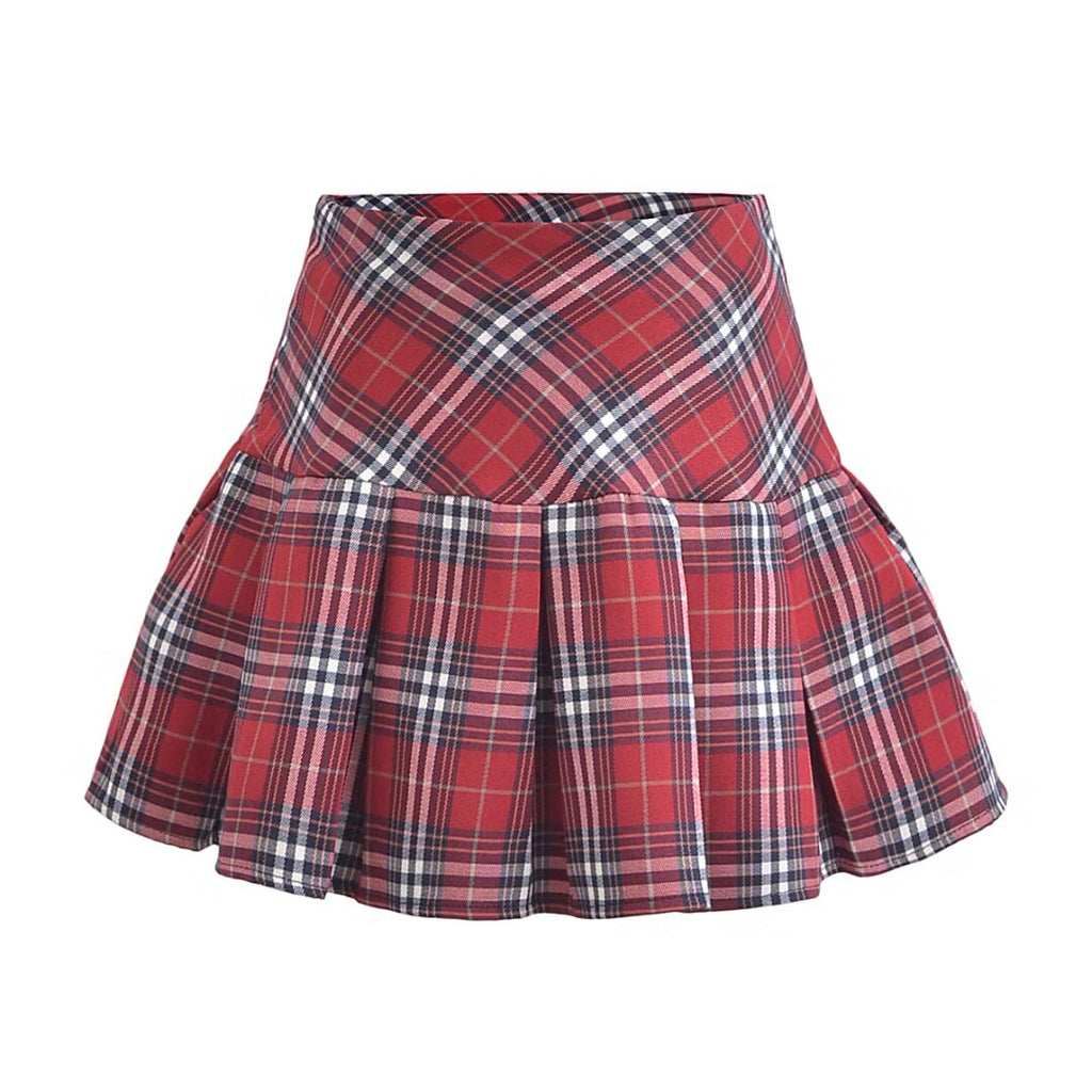 Women's Pleated French Plaid Shorts