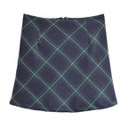 Women's French Plaid High-Waisted Skirt