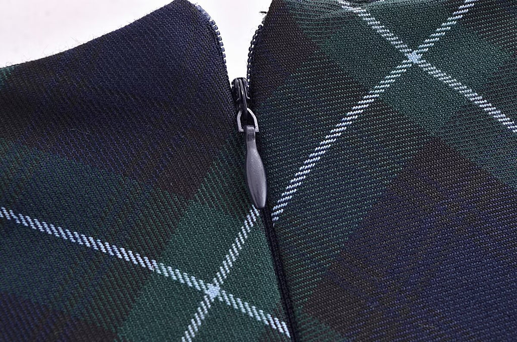 Women's French Plaid High-Waisted Skirt