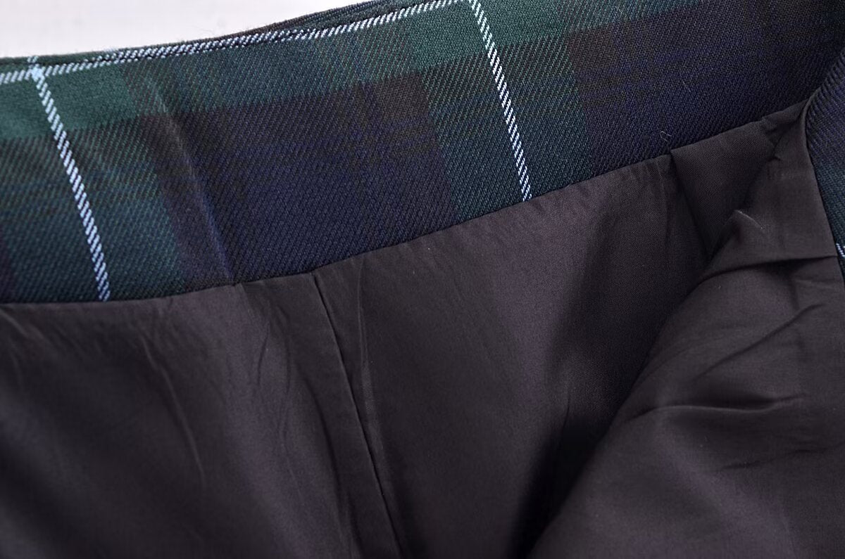 Women's French Plaid High-Waisted Skirt