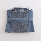 's Fall Bow Denim Vest Top