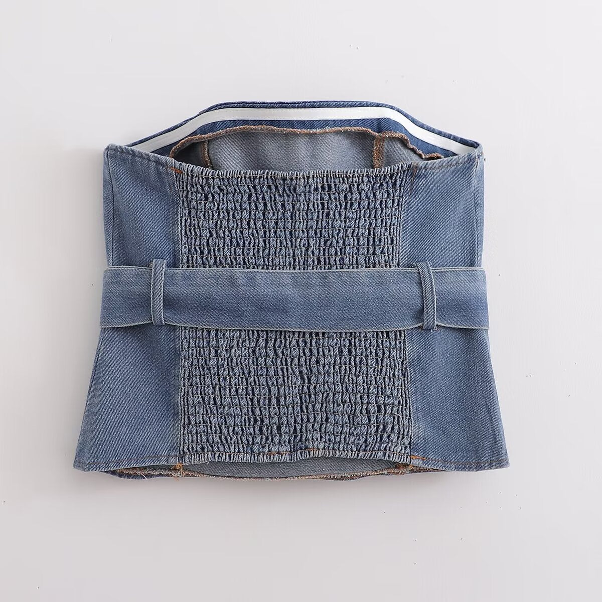's Fall Bow Denim Vest Top