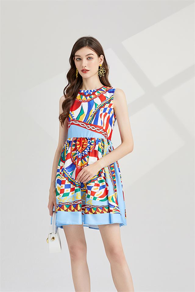 Floral Sleeveless A-Line Mini Dress