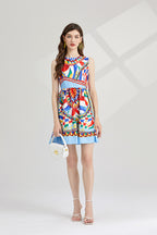 Floral Sleeveless A-Line Mini Dress