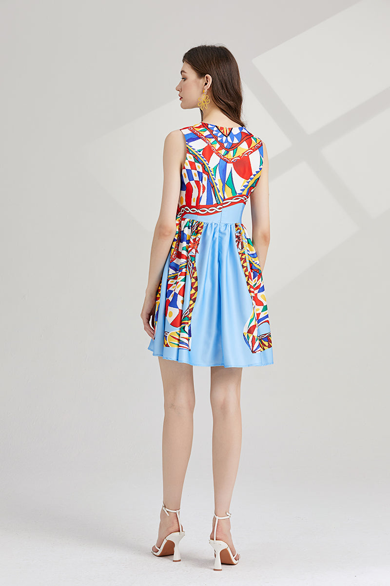 Floral Sleeveless A-Line Mini Dress
