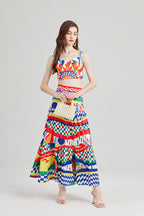 Women's 's Printed Strapless Skirt Set