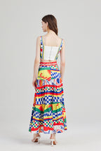 Women's 's Printed Strapless Skirt Set