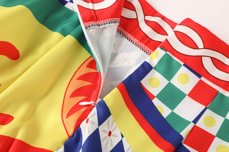Women's 's Printed Strapless Skirt Set